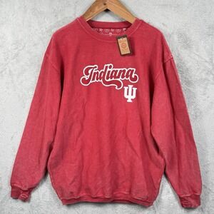 Three Square Indiana University Sweatshirt Womens 2XL Red Corduroy Oversized NWT